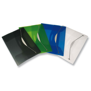 CARTELLINA CON ELASTICO IN PPL TRASP. NEUTRO FELLOWES COD. 40338. CONFEZIONE DA 3