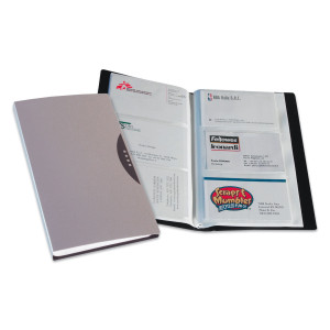 PORTABIGLIETTI VISITA 120 TASCHE SILVER C/CUSTODIA COD. 40349.