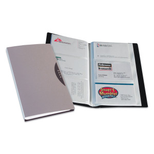 PORTABIGLIETTI VISITA 240 TASCHE SILVER C/CUSTODIA COD. 40350.