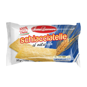 CONFEZIONE 50 SCHIACCIATELLE AL NATURALE MONOPORZIONE DA 35GR FORNO DAMIANI COD. FDSNA