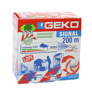 NASTRO SEGNALETICO SIGNAL 70MM X 200MT BIANCO/ROSSO BIODEGRADABILE GEKO COD. 200/26