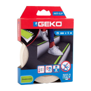 NASTRO ADESIVO ANTISCIVOLO FOSFORESCENTE ANTISLIP 25MM X 5MT GEKO COD. 220/201