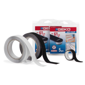 5 STRISCE ADESIVE ANTISCIVOLO ANTISLIP 1,9CM X 61CM NERO GEKO COD. 220/51