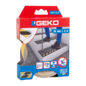 NASTRO ADESIVO ANTISCIVOLO ANTISLIP 25MM X 5MT GIALLO NERO GEKO COD. 220/55
