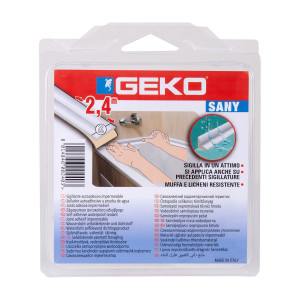 SIGILLANTE ADESIVO PER DOCCIA E LAVABI SANY 22MM X 2,4MT BIANCO GEKO COD. 450/1