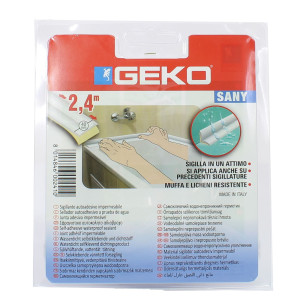 SIGILLANTE ADESIVO PER DOCCIA E LAVABI SANY 40MM X 2,4MT BIANCO GEKO COD. 450/40