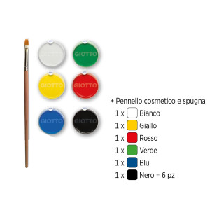 SET 6 OMBRETTI COSMETICI MAKE UP COLORI CLASSICI 5ML GIOTTO COD. 476200
