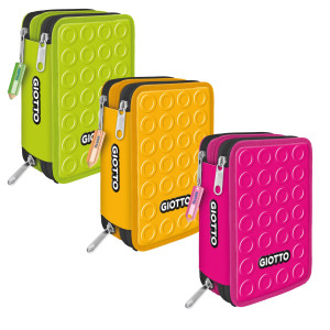 ASTUCCIO 3 ZIP COLLEZIONE STILNOVO COLORI NEON ASSORTITI GIOTTO COD. F953800