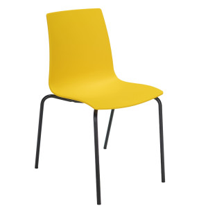 SEDUTA IN POLIPROPILENE CON BASE NERO OPACO CANDY GIALLO GRANDSOLEIL COD. S3341GB