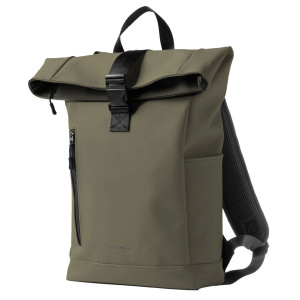 ZAINO ROLL-TOP DROP GOMMA ANTIPIOGGIA DIM. 30X42X14CM VERDE INTEMPO COD. 9239DR24