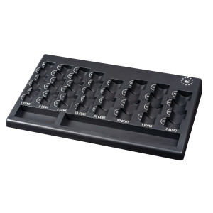 VASSOIO PORTAMONETE EURO 310X185X30MM NERO IN PP RICICLATA ITERNET COD. 3424