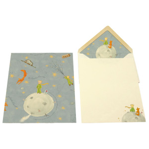 10 BIGLIETTI C/BUSTA 190X250MM LINEA PICCOLO PRINCIPE KARTOS COD. 01420100 CONFEZIONE DA 5