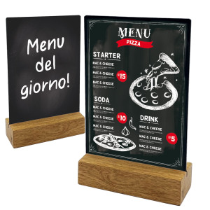 SUPPORTO SCRIVIBILE CON BASE IN LEGNO MASSELLO A6 -10,5X15CM LEBEZ COD. 81002