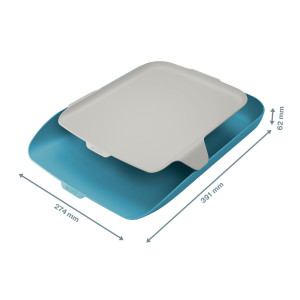 VASCHETTA PORTACORRISPONDENZA CON VASSOIO ORGANIZER BLU COSY LEITZ COD. 52590061