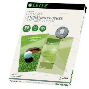 100 POUCHES ILAM A4-216X303MM 80MICRON LEITZ COD. 74780000