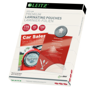100 POUCHES ILAM A4-216X303MM 175MICRON LEITZ COD. 74830000