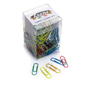 BARATTOLO 250 FERMAGLI COLORI METAL N.4 MM32 LEONE COLOR COD. FX25