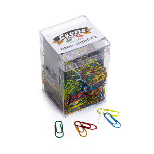 BARATTOLO 500 FERMAGLI COLORI METAL N.2 MM26 LEONE COLOR COD. FX50