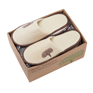 CONFEZIONE DA 12 PAIA DI CIABATTE IN SPUGNA LINEA CORTESIA NATURA COD. W4711