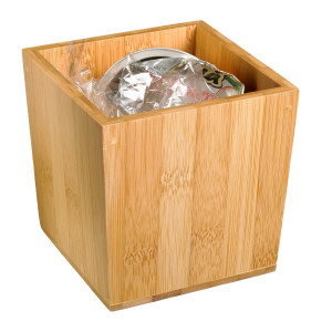 BARATTOLO PORTARIFIUTI DA TAVOLA IN BAMBOO 11X11X11H CM LEONE COD. S0078