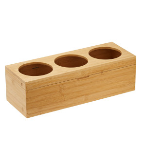 PORTABOTTIGLIE CON TRE FORI IN BAMBOO LEONE COD. S0132