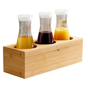 PORTABOTTIGLIE CON TRE FORI IN BAMBOO LEONE COD. S0132