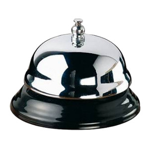 CAMPANELLO RECEPTION D10 CM ARGENTO/NERO LEONE COD. T5246