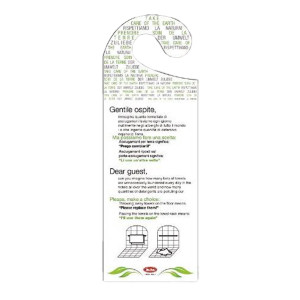 CONF. 20 APPENDIPORTA HOTEL ''CAMBIO ASCIUGAMANI'' CARTONCINO PLASTIFICATO LEONE COD. W4105
