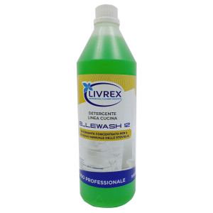 DETERGENTE ELLEWASH 12 PER LAVAGGIO STOVIGLIE A MANO 1L LIMONE LIVREX COD. LX4010