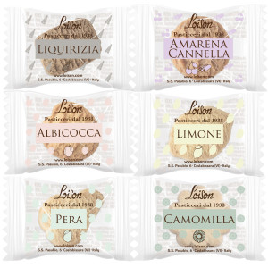SCATOLA 200 BISCOTTI AL BURRO FRUTTA E MEDITAZIONE ASSORTITI LOISON COD. 1905
