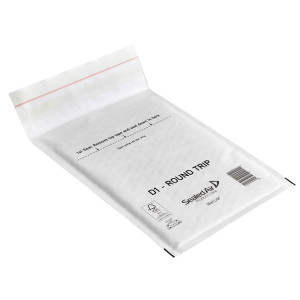 CONF.100 BUSTE IMBOTTITE BIANCHE D 18X26CM ANDATA-RITORNO MAIL LITE  ROUND TRIP COD. 100935833