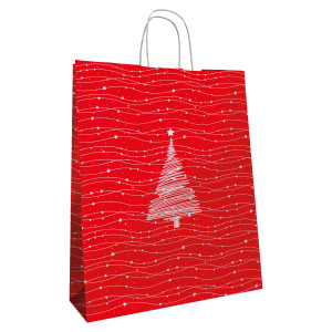 BLISTER 25 SHOPPER IN CARTA KRAFT 26X11X34,5CM ALBERO NATALE MAINETTI BAGS COD. 310004025AB25
