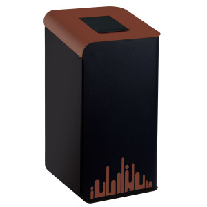 GETTACARTE RUBIK EVO MARRONE 80LT CON SPORTELLO PER LA RACCOLTA DIFFERENZIATA COD. 789299