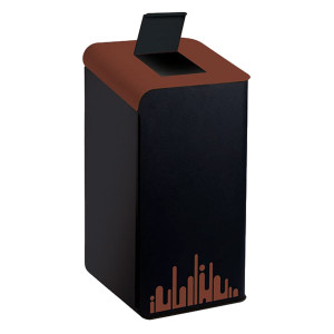 GETTACARTE RUBIK EVO MARRONE 80LT CON SPORTELLO PER LA RACCOLTA DIFFERENZIATA COD. 789299