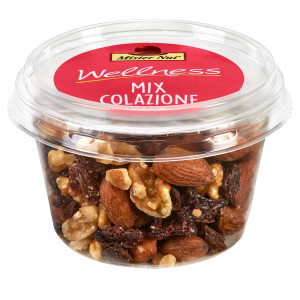 MIX FRUTTA SECCA E DISIDRATATA MIX COLAZIONE BICCHIERE 125G MISTER NUT COD. 118061300613