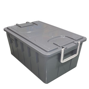 CASSA MULTIUSO CON COPERCHIO E MANICI 40LT COD. 143/40-GRI
