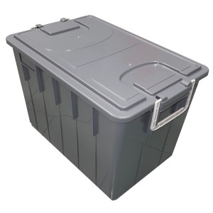 CASSA MULTIUSO CON COPERCHIO E MANICI 60LT COD. 143/60-GRI