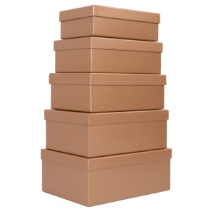 SET 5 SCATOLE REGALO IN CARTONE FANTASIA CARAMEL COD. HK-44