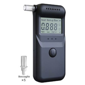 ETILOMETRO DIGITALE PORTATILE MR997 CON 5 BOCCAGLI DI RICAMBIO NERO COD. MR997
