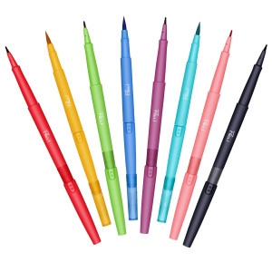 ASTUCCIO 8 COLORI FLAIR DUAL TIP PENNARELLO PUNTA MEDIA/BRUSH PAPERMATE COD. 2199386