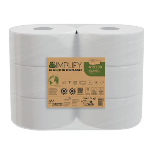 PACCO 557 STRAPPI CARTA IGIENICA MINIJUMBO GOFFRATURA MINI SIMPLIFY PAPERNET COD. 419739 CONFEZIONE DA 6