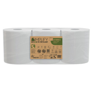 ASCIUGAMANO IN ROTOLO AUTOCUT L130M X D18,5CM SIMPLIFY PAPERNET COD. 419951 CONFEZIONE DA 3