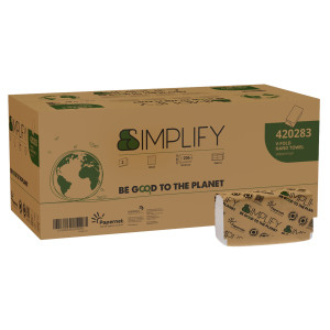 PACCO 206 ASCIUGAMANI PIEGATI A V H21 X 20,3CM SIMPLIFY PAPERNET COD. 420283 CONFEZIONE DA 10