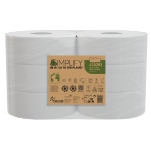 PACCO 1305 STRAPPI CARTA IGIENICA MAXIJUMBO GOFFRATURA MICRO SIMPLIFY PAPERNET COD. 420293 CONFEZIONE DA 6