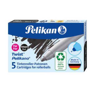 SCATOLA 5 CARTUCCE SFEROGRAFICA KM5 ECO NERO PELIKAN COD. 300010005 CONFEZIONE DA 10