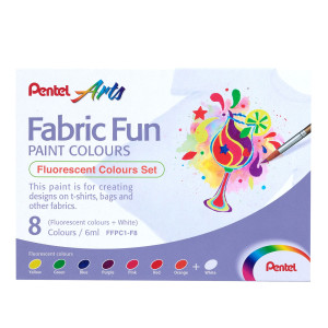 SET 8 COLORI FLUO PER TESSUTO FABRIC FUN PENTEL COD. FFPC1-F8