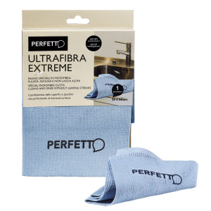 PANNO MULTIUSO EXTREME IN MICROFIBRA ACCIAIO/VETRI 32X36CM BLU PERFETTO COD. 0264E