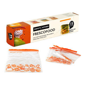CONF. 15 BUSTE PER ALIMENTI MEDIUM 24XH.27,5CM FRESCOFOOD PERFETTO COD. 29162