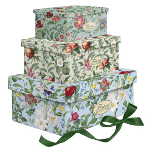 SET 3 SCATOLE REGALO C/NASTRO NATURE FLOWERS FANTASIE E DIM. ASSORTITE PIGNA COD. 0232951