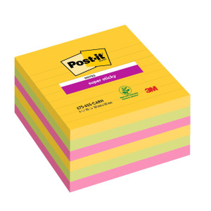 CF. 6PZ BLOCCO 90FG. POST-IT SUPER STICKY 101X101MM RIGHE CARNIVAL 675-6SS-CARN COD. 7100234516